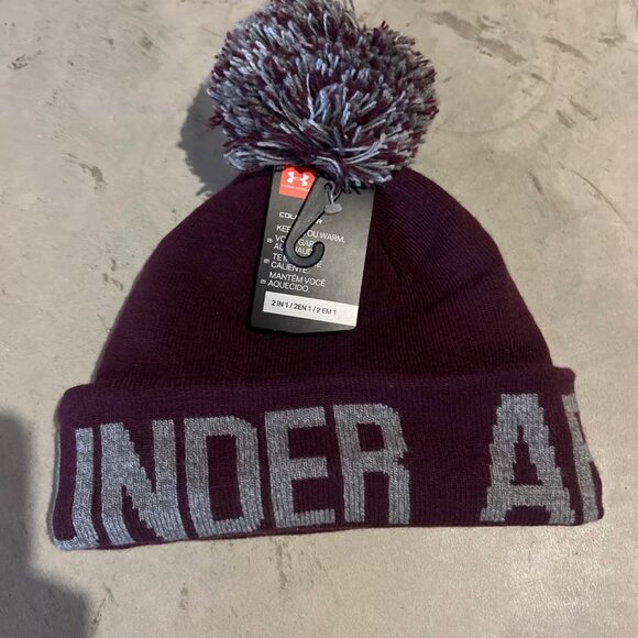 Under Armour‎ Women’s Beanie Winter Hat with Pom Pom 2 in 1 NWT - Picture 2 of 4